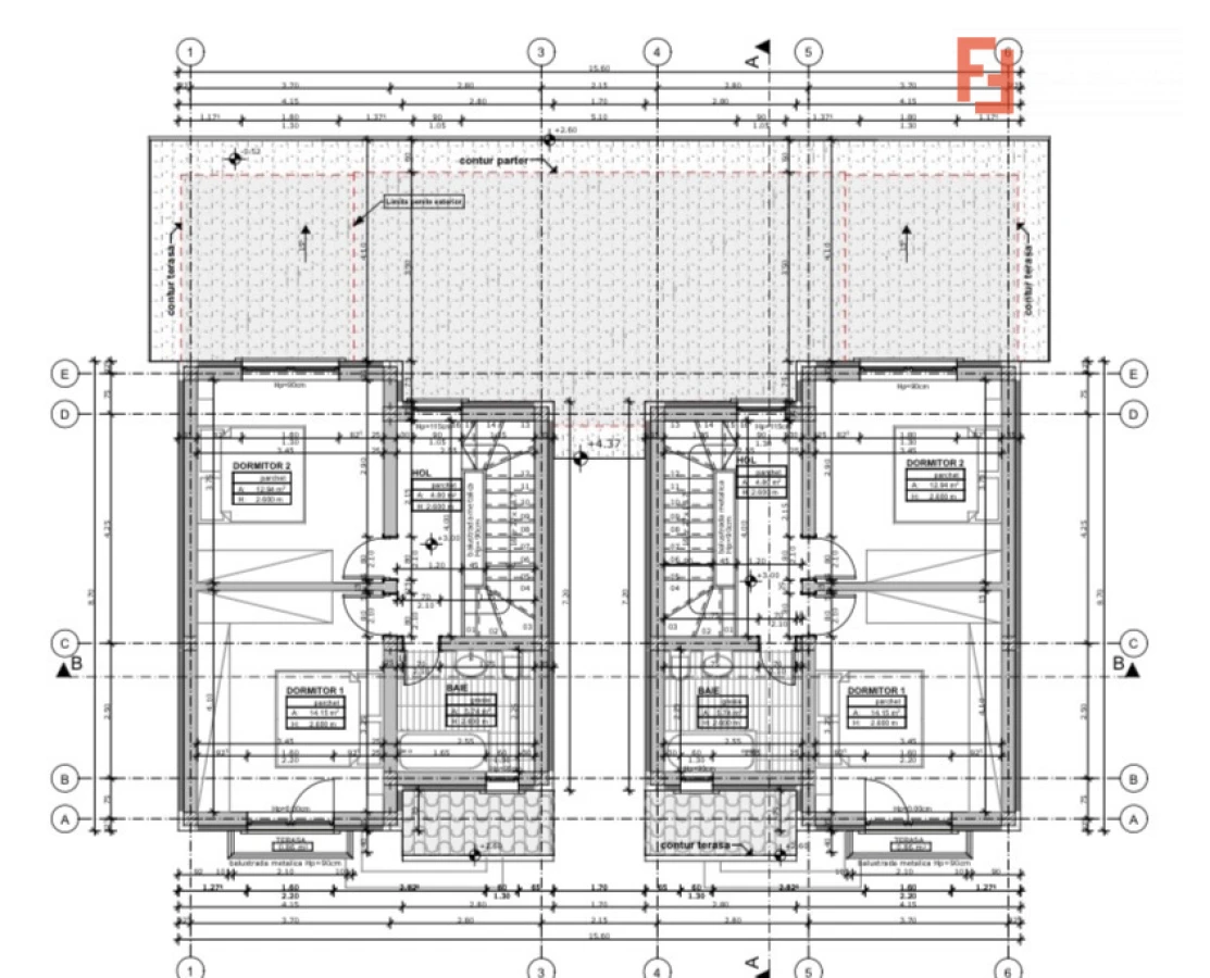 Duplex de vanzare, 4 camere despartit prin camera tehnica - Mosnita - 3
