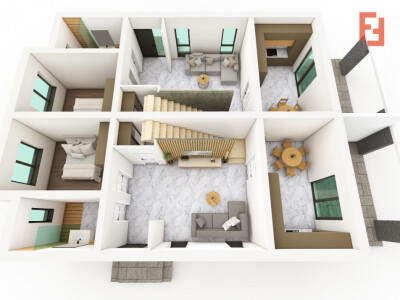 Duplex cu 5 camere si 300 mp teren, de vanzare in Sanmihaiu Roman