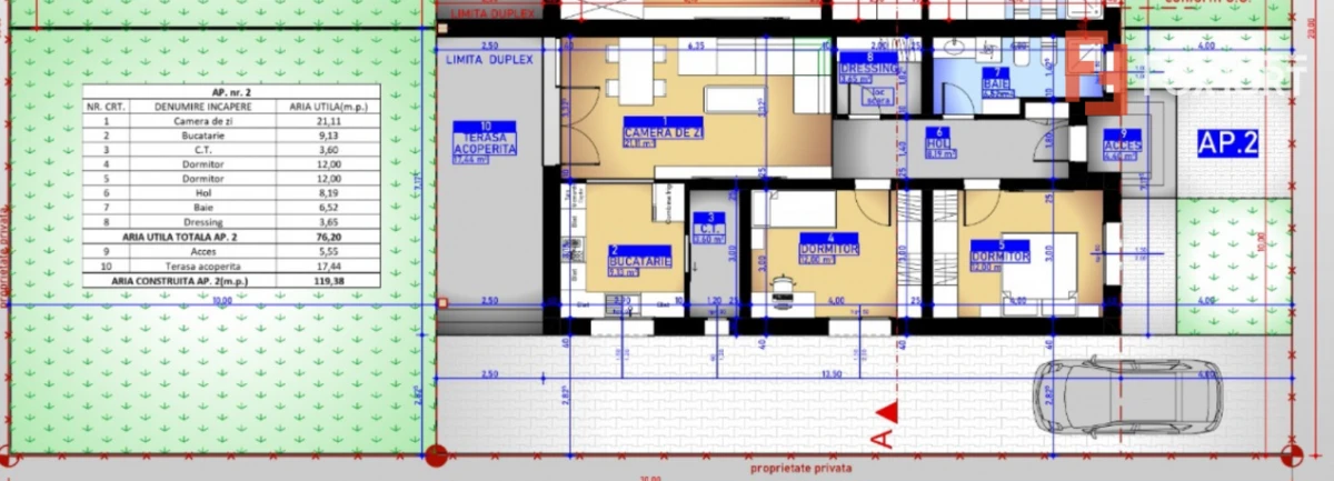 Duplex cu 3 camere, 76 mp utili si 300 mp teren, de vanzare in Sacalaz - 3