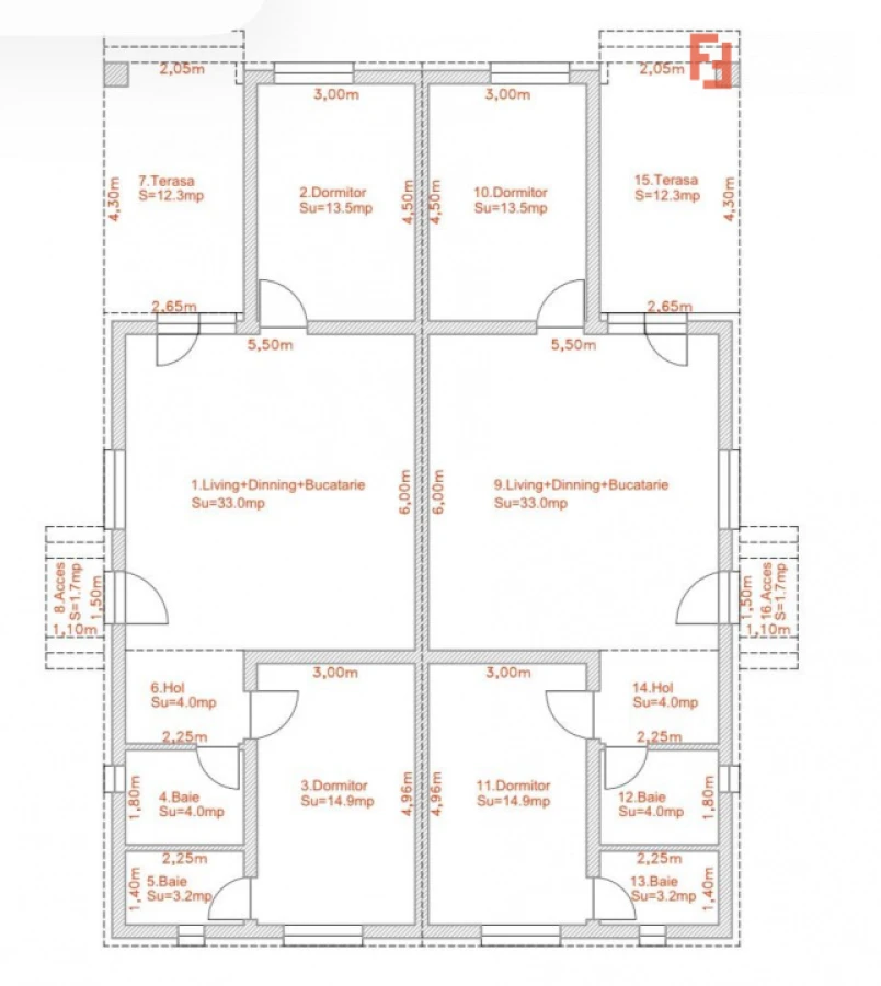 Duplex cu 3 camere | 350 mp teren | Sacalaz - 2