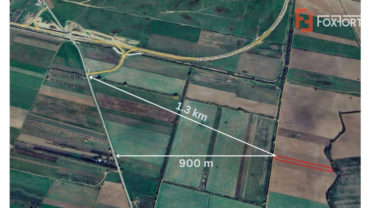 Teren extravilan arabil 4.803 mp - aproape de centura Timisoara Sud - 2