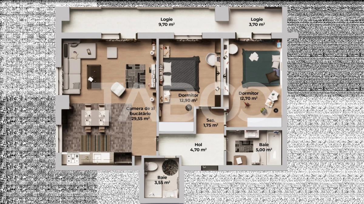 Apartament decomandat 3 camere - la cheie - intabulat - Comision 0 - 10