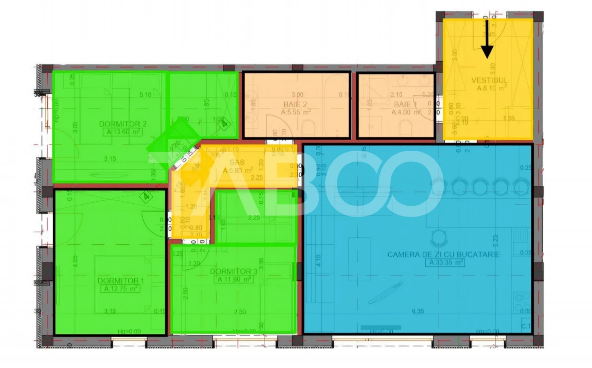 Apartament 4 camere decomanda 2 bai 95 mpu parcare Arhitectilor Sibiu - 2