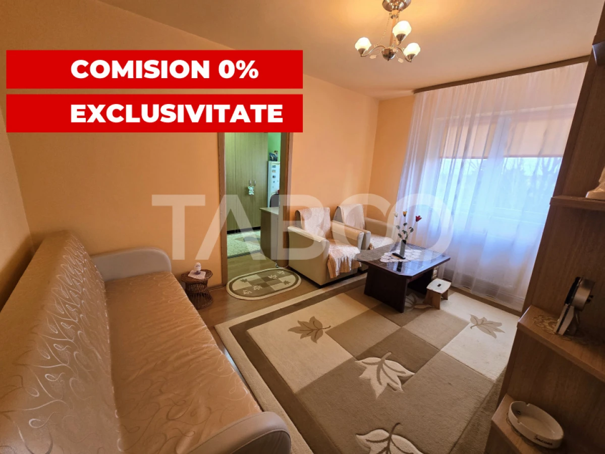 Apartament 2 camere mobilat utilat Mihai Viteazul Sibiu Comision 0 - 1