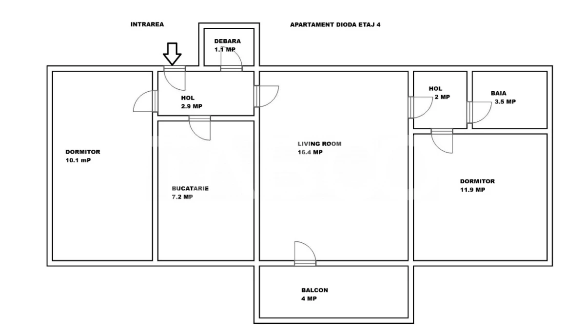 Zona Dioda/ANAF/Finante Apartament cu 3 camere si balcon - 3