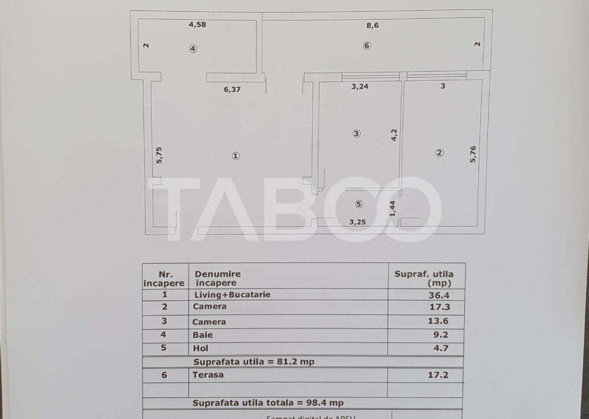 Apartament 3 camere decomandat 81 mp utili + terasa 17 mp nou 2025 - 3