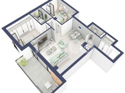 Apartament 3 camere 2 bai bloc cu lift zona de case in Turnisor