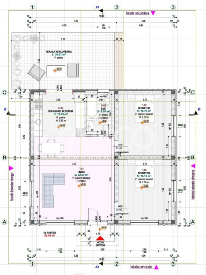 Casa individuala cu 3 camere pe un singur nivel teren 300 mp Cristian - 3