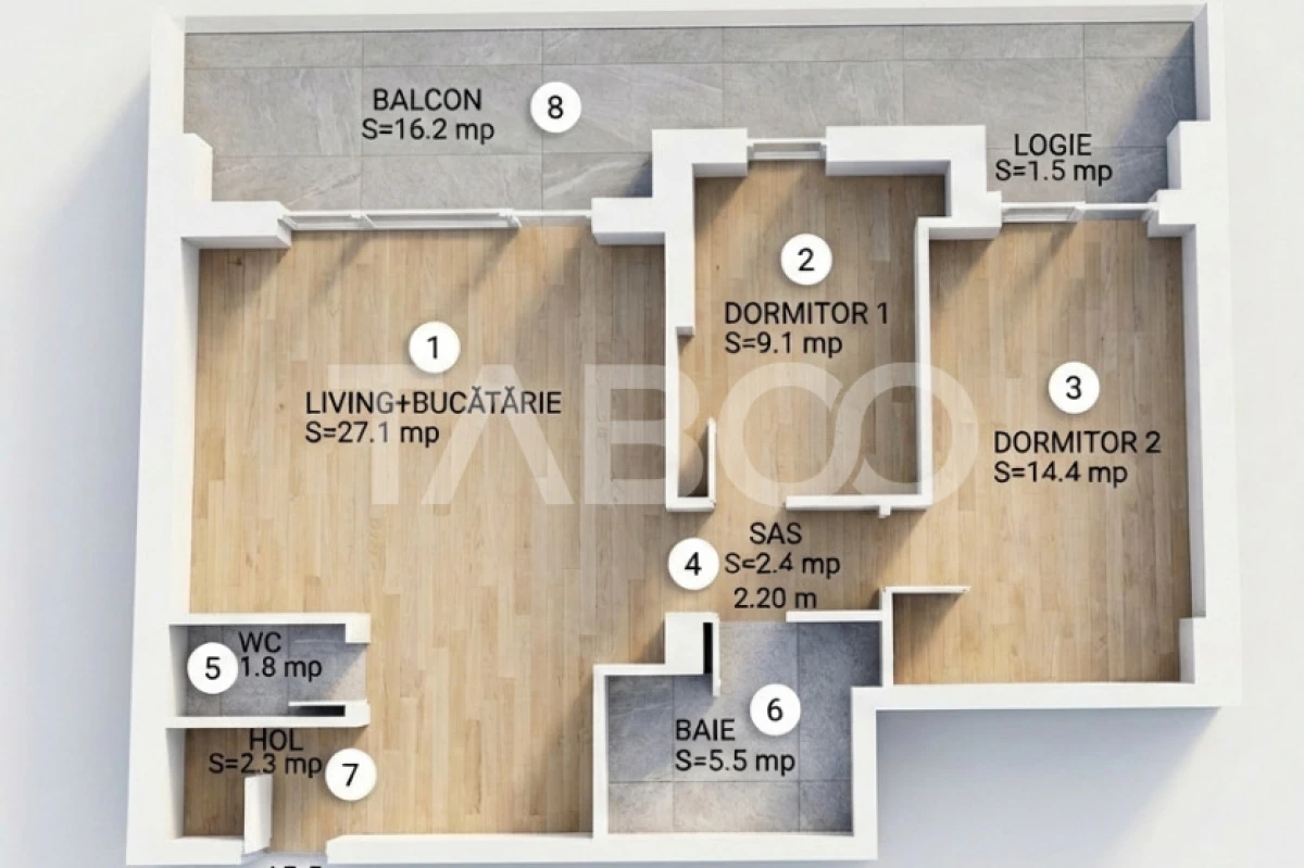 Apartament 3 camere 64 mp 2 bai 2 parcari gradina 63 mp boxa Sibiu - 6