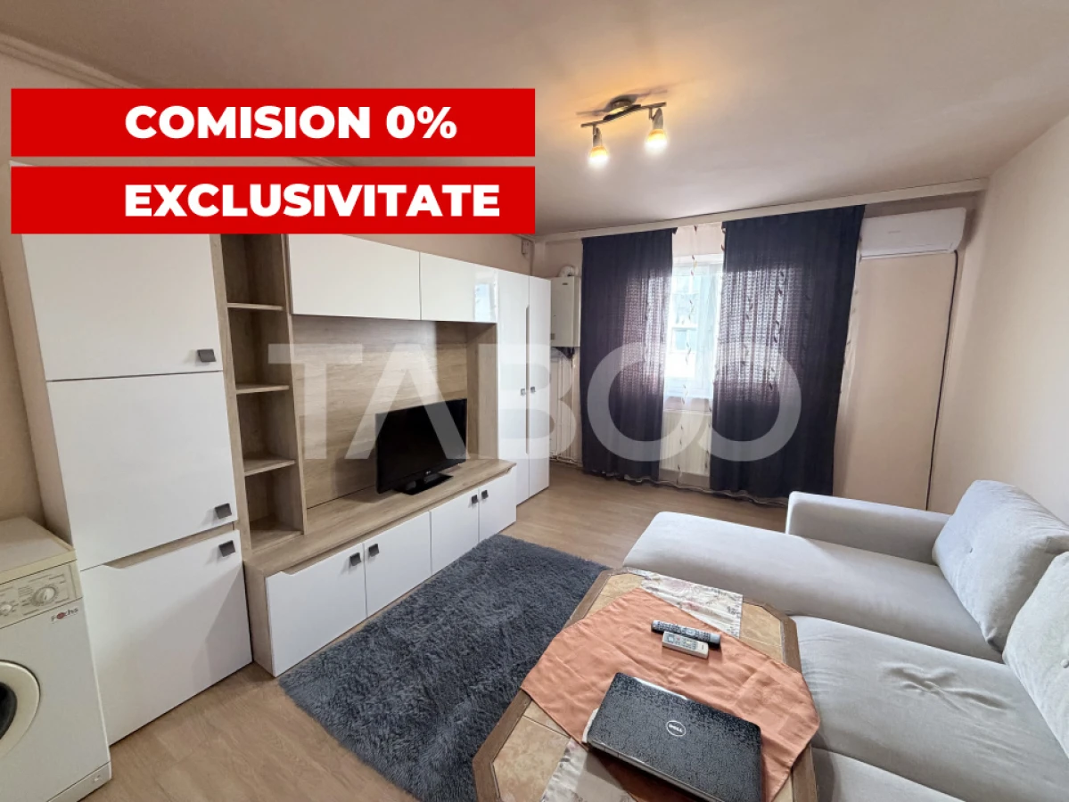 Garsoniera mobilata si utilata la etaj 2 zona Broscarie Sibiu - 1