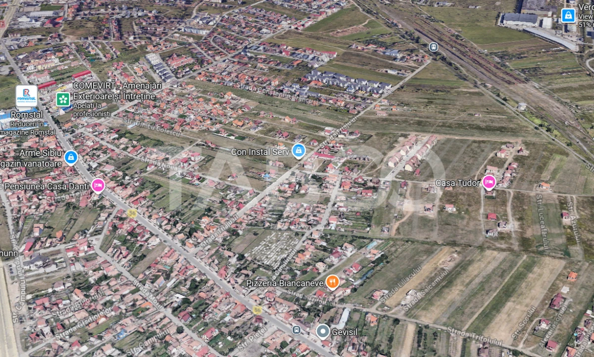 Teren intravilan de vanzare cu PUZ aprobat pentru duplex Selimbar - 1