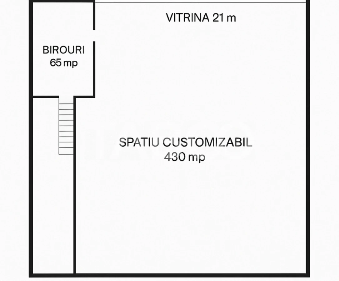 Hala 430mp cu vitrina 21m, posibilitate compartimentare zona circulata - 2
