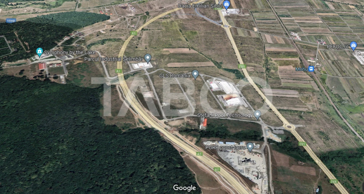 Teren intravilan industrial 1886 mp deschidere 33 m POT 40% CUT 1,2 - 1