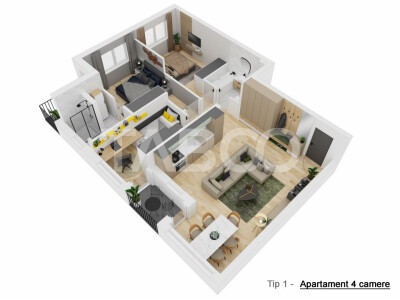COMISION 0% Apartament 4 camere 81 mpu LOC PARCARE zona Doamna Stanca