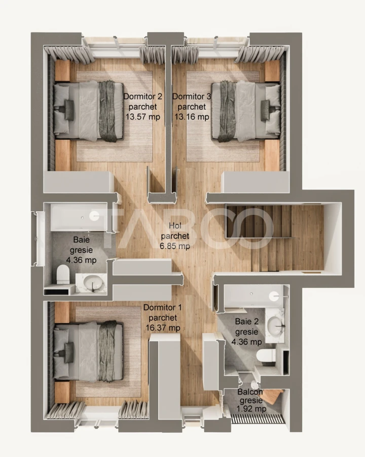 Casa curte libera 262 mp 5 camere terasa 22 mp 3 bai Sura Mare Sibiu - 7