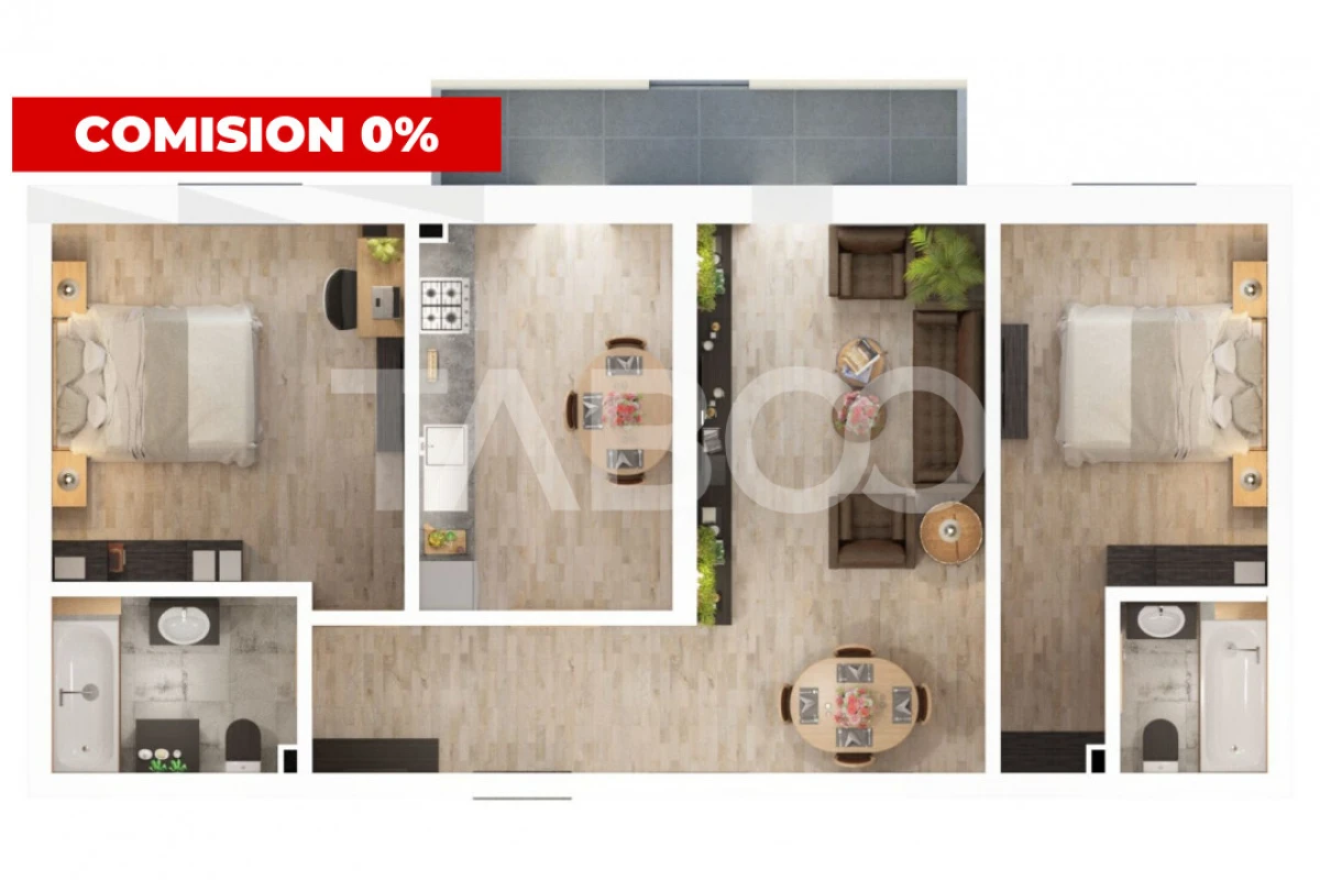 Apartament 3 camere balcon si loc parcare 2 bai Doamna Stanca Sibiu - 3