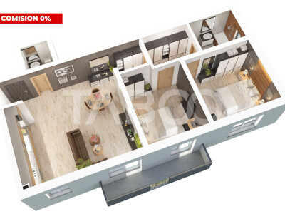 Apartament decomandat 3 camere 73mp 2 bai Comision 0 Doamna Stanca