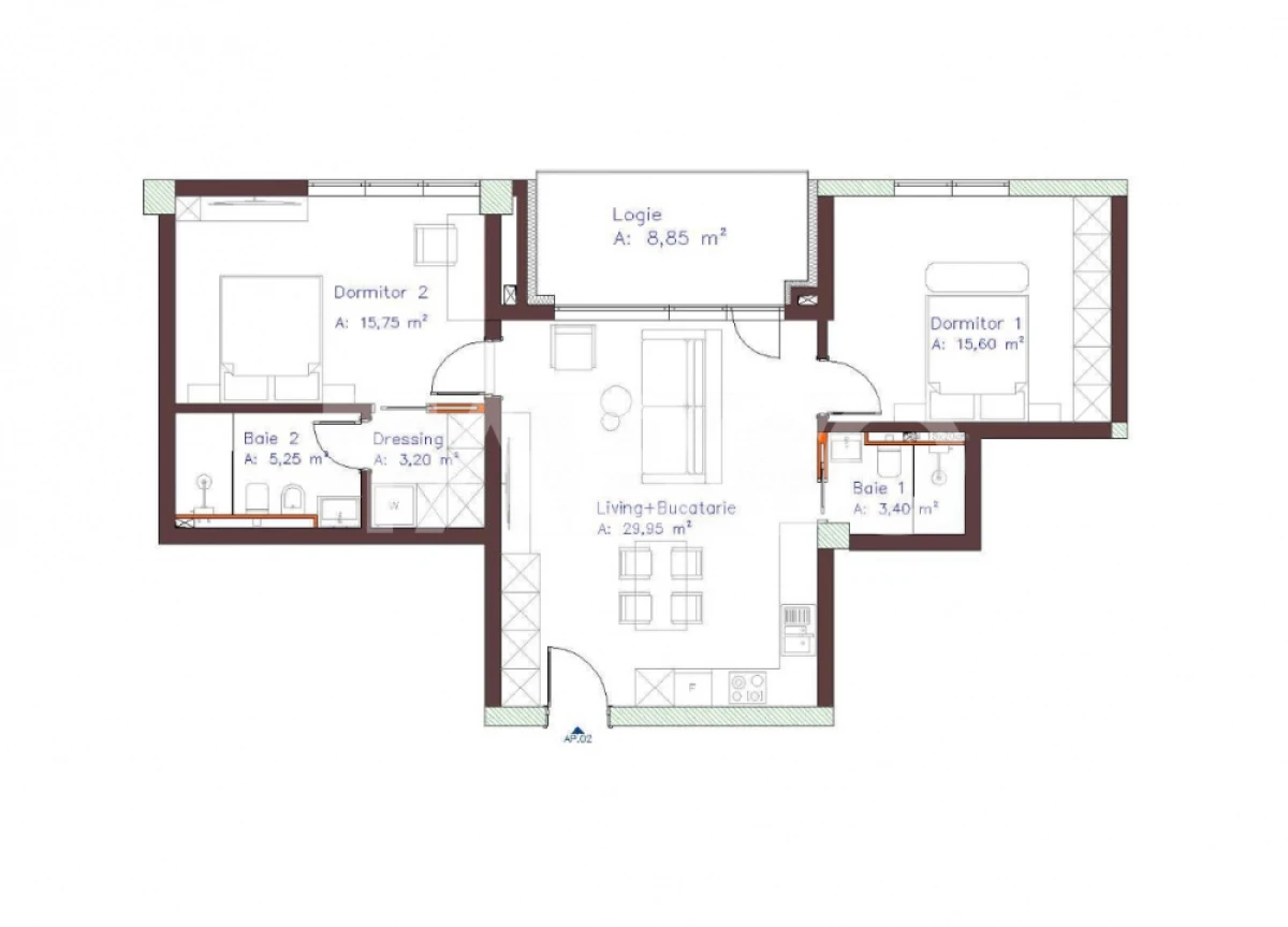 Apartament cu 3 camere bloc nou de vanzare in Centru - 1
