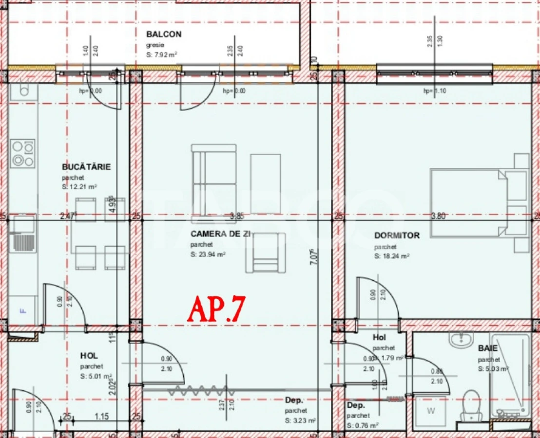 Apartament de vanzare 2 camere decomandate balcon 71 mpu - COMISION 0 - 5