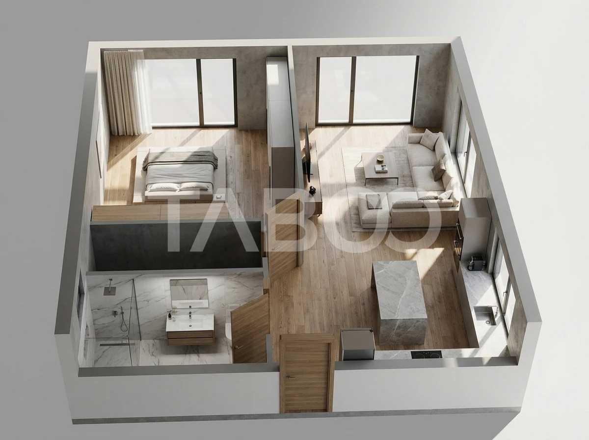 Apartament de vanzare 2 camere mobilate si utilate in zona Selimbar - 4