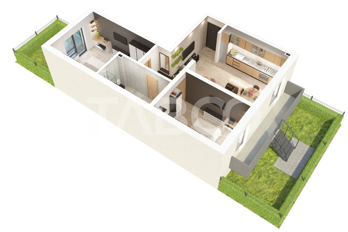 Apartament cu gradina si 3 camere decomandate de vanzare Doamna Stanca - 1