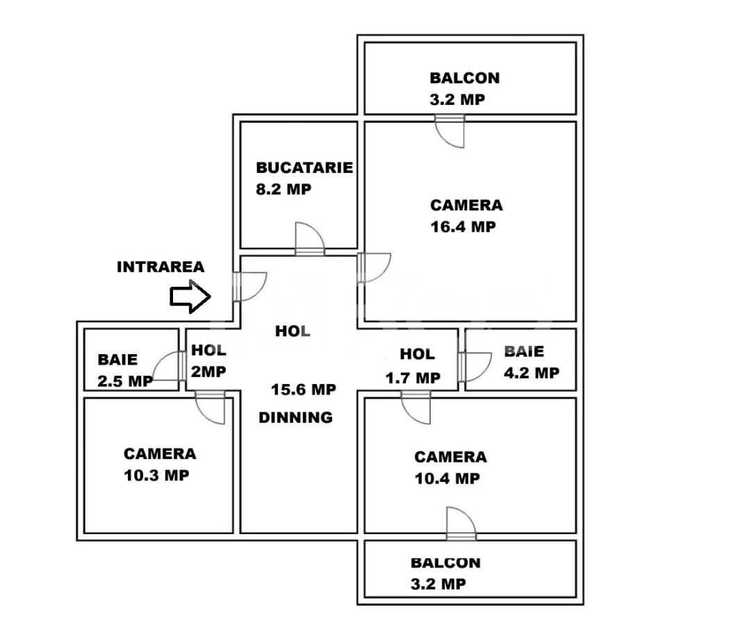 Ap 3 camere 2 bai 2 balcoane pivnita etaj 2 Str.Rusciorului Lidl Cibin - 3