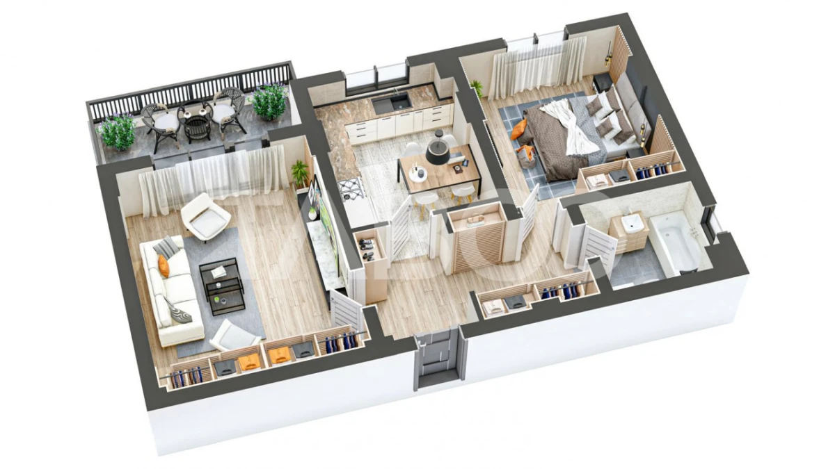 Apartament de vanzare decomandat 2 camere 60 mpu balcon Rahovei Sibiu - 9