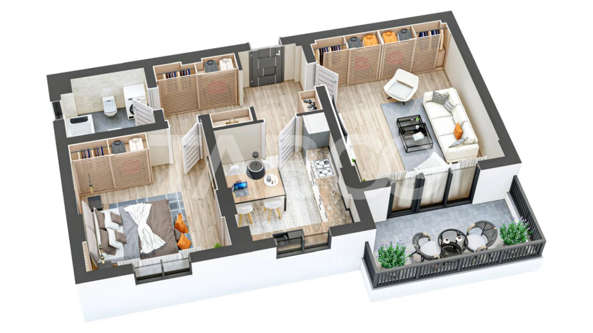 Apartament de vanzare decomandat 2 camere 60 mpu balcon Rahovei Sibiu - 8