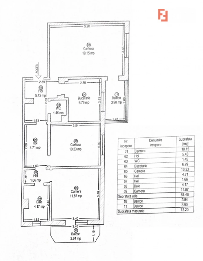 Apartament 3 camere decomandat, gata de renovat, Zona Freidorf - 1