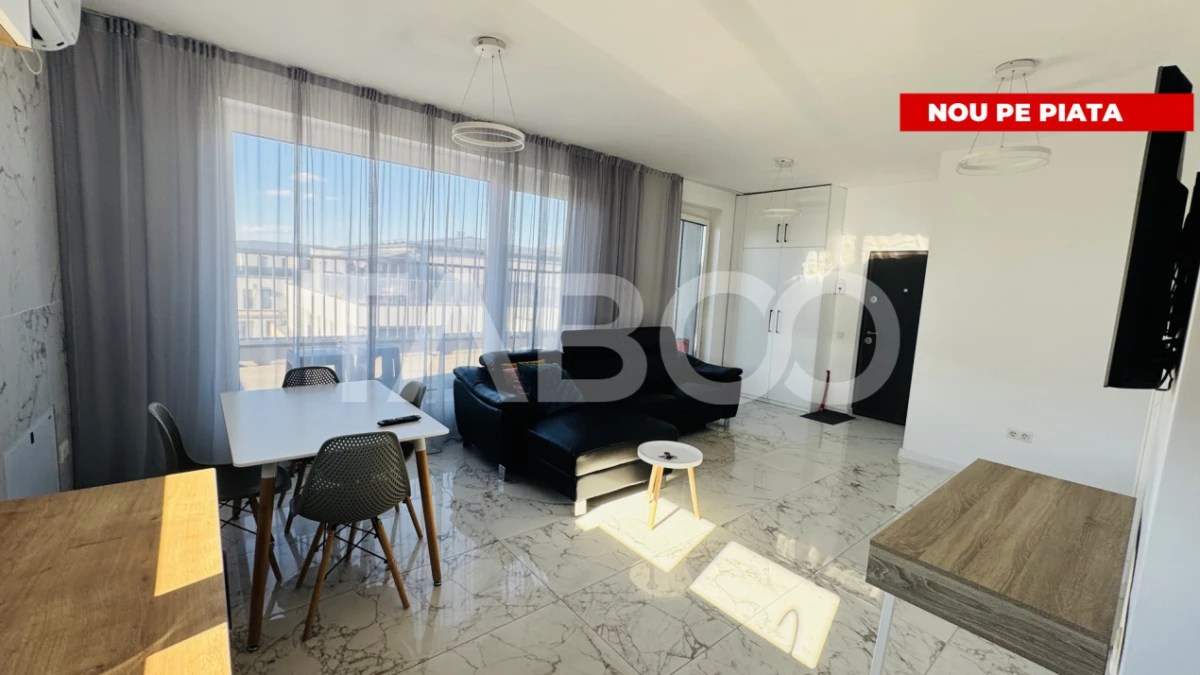 Penthouse cu terasa de 51mp de vanzare 3 camere 2 bai 1 parcare Sibiu - 1