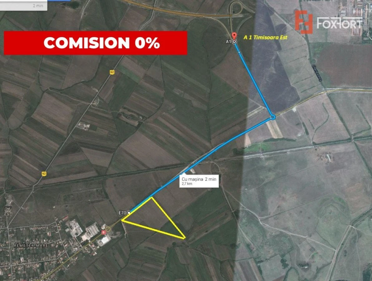Teren de vanzare la 2,7 km de autostrada, front de 163 ml COMISION 0% - ID V4745 - 1