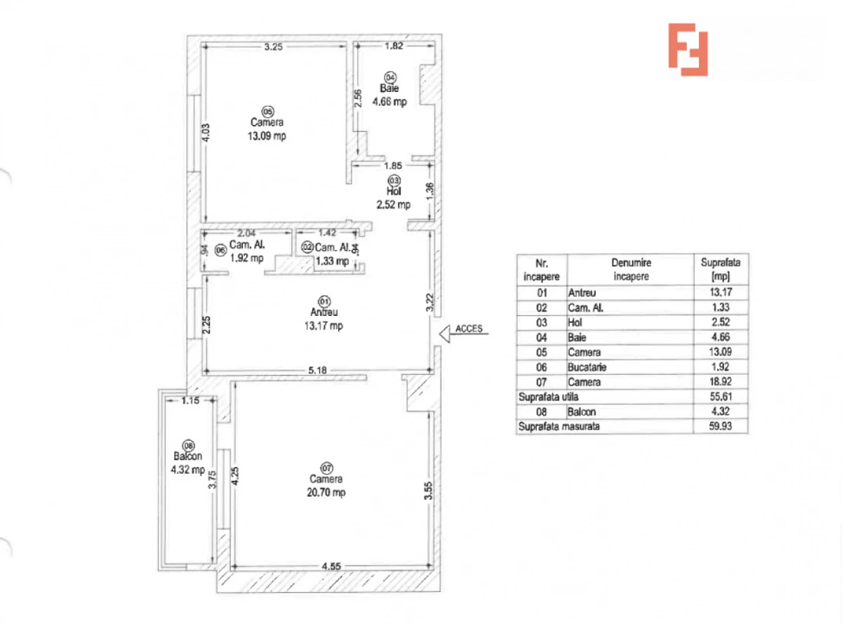Apartament 2 camere decomandat, 55,6 mp utili - zona Steaua - 8