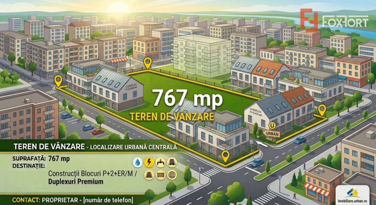 Teren intravilan de 767 mp - zona Buziasului perfect pentru constructii - 1