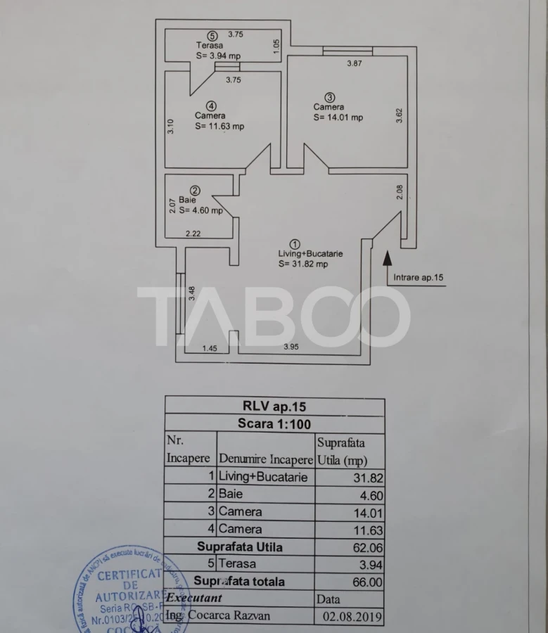 Apartament 3 camere decomandat mobilat balcon parcare Turnisor Sibiu - 8