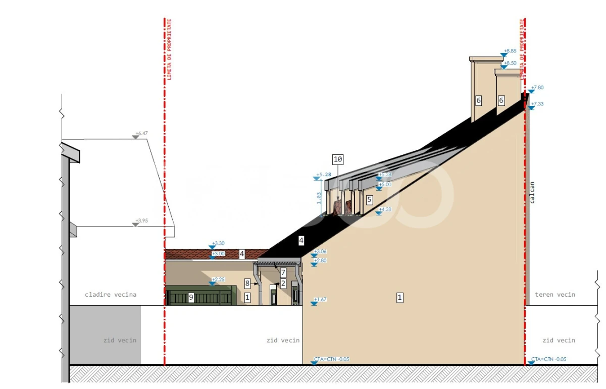 Proiect autorizat de reabilitare casa individuala in centrul Sibiului - 7