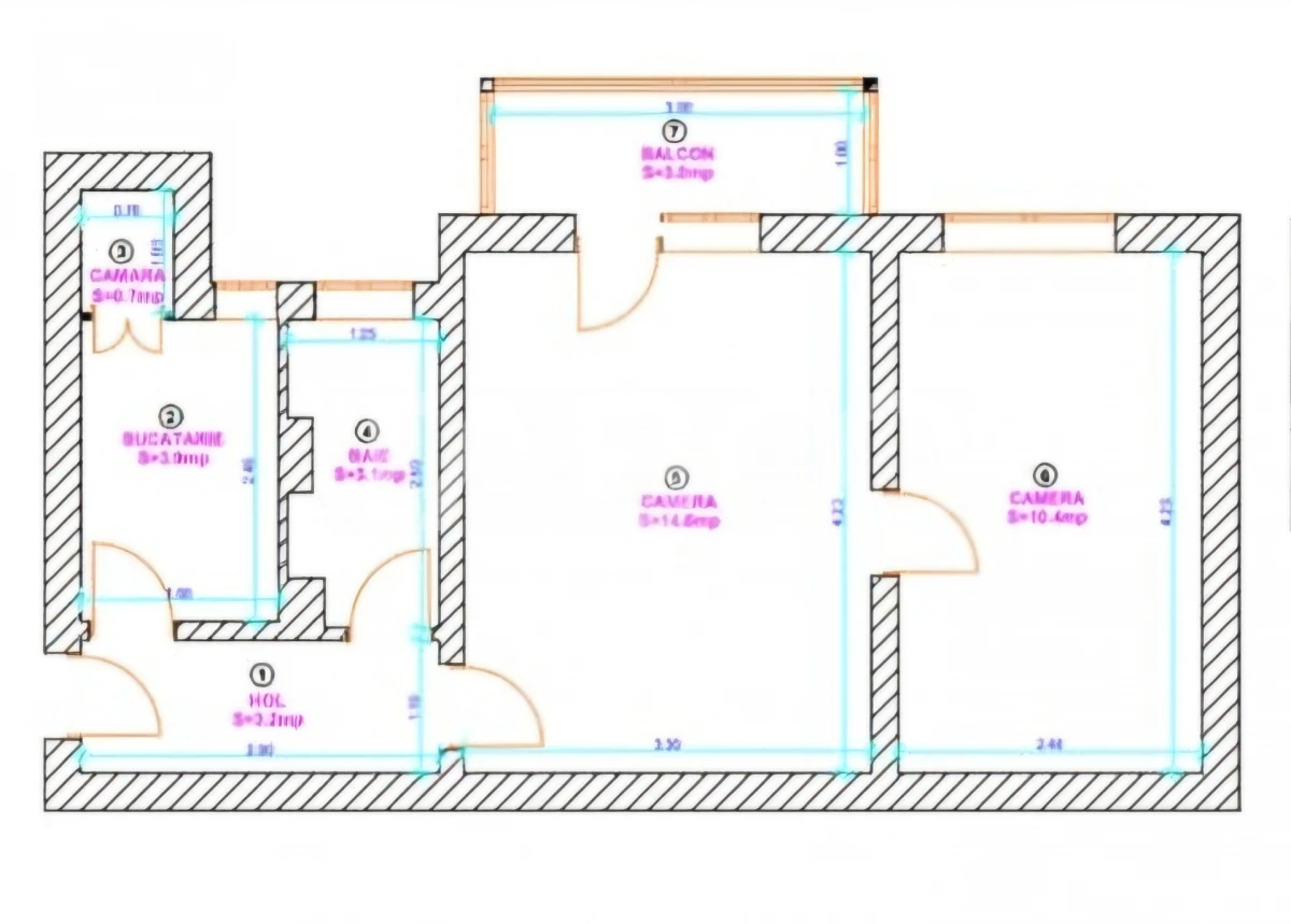 Apartament 2 camere de vanzare cu balcon in zona Ciresica din Sibiu - 8