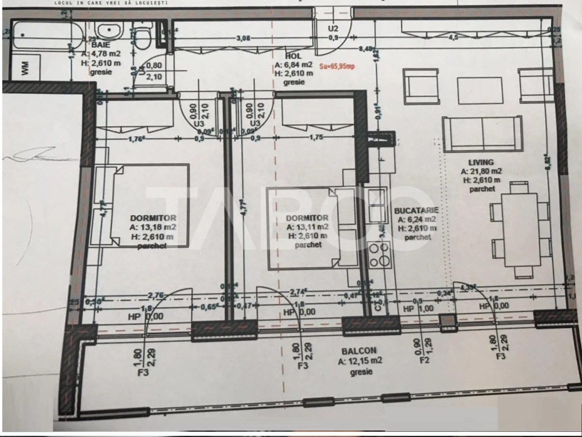 Apartament cu 3 camere 66 mp in City Residence din SIbiu - 5
