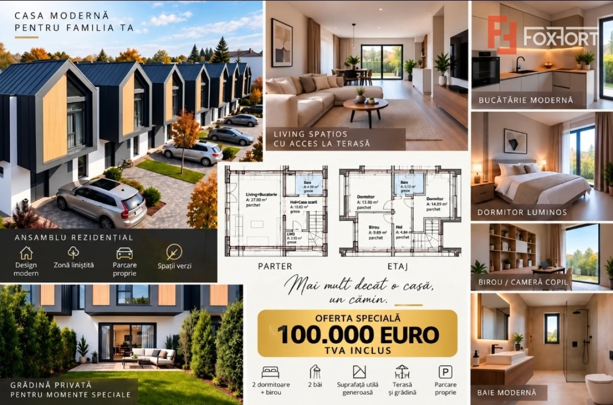 Casa 4 camere de vanzare| pret de apartament| 115 mp construiti| Arad| Zona Gai - 1